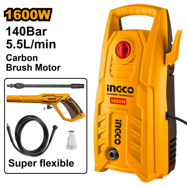 INGCO HIDROLAVADORA 1600W 2030 PSI UHPWR16008