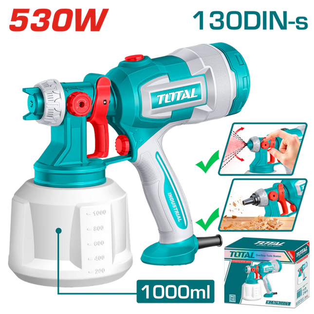 TOTAL PISTOLA DE PINTAR 530W 1000ML UTT4506