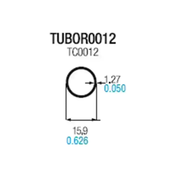 TUBO ALUMINIO CIRCULAR 5/8" MATE  TC012 - TCCM4M