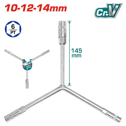 TOTAL LLAVE COPA TRIPLE TIPO Y 10-12-14MM THYSW101214