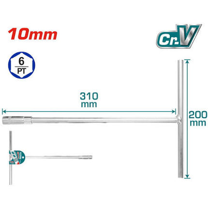 TOTAL LLAVE COPA EN T 10MM 200X310MM THTSW1006
