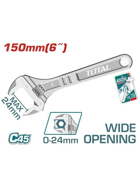 TOTAL LLAVE AJUSTABLE 6" THT101063