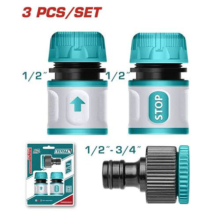 TOTAL JUEGO DE CONECTORES RAPIDOS PARA MANGUERA - 3 PCS THWS030301
