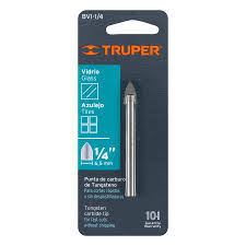 TRUPER BROCA PARA VIDRIO Y AZULEJO DE 1/4" PUNTA DE CARBURO DE TUNGSTENO BVI-1/4 11702