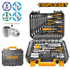 INGCO JUEGO DE COPAS Y HERRAMIENTAS 100 PCS HKTHP21001