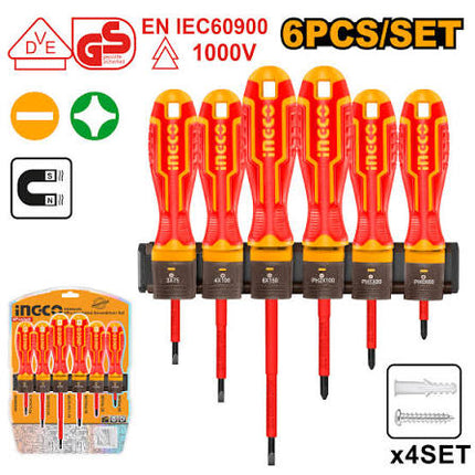 INGCO SET DESTORNILLADOR AISLADO 6PCS HKISD0608