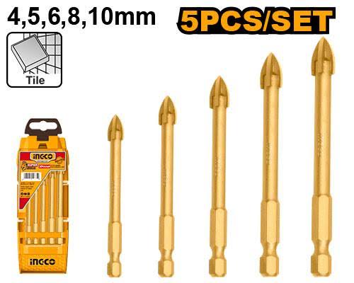 INGCO JUEGO DE BROCAS VIDRIO PUNTA FLECHA 5 PCS UAKD7058