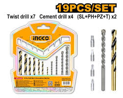 INGCO JUEGO DE BROCAS 19 PCS UAKSDB1901
