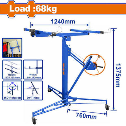 WADFOW ELEVADOR CON BRAZO TELESCOPICO Y RUEDAS DE BLOQUEO PARA PLACAS DE YESO  WJSQ1168