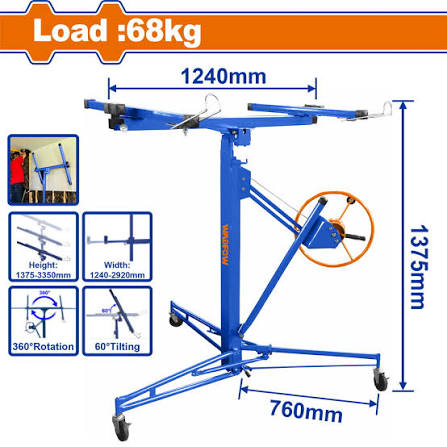 WADFOW ELEVADOR CON BRAZO TELESCOPICO Y RUEDAS DE BLOQUEO PARA PLACAS DE YESO  WJSQ1168