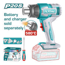 TOTAL PISTOLA CALOR INALAMBRICA 20V CON TEMPERATURA AJUSTABLE 30-580°C TBLI2008