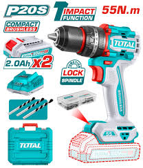 TOTAL TALADRO PERCUTOR INALAMBRICO 20V 55 N.M UTIDLI20558