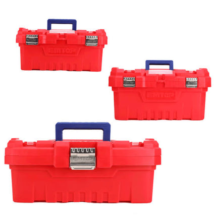 EMTOP JUEGO DE 3 CAJAS PARA HERRAMIENTA PLASTICAS CON BROCHE METALICO EPBXK0302