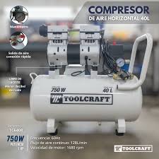 TOOLCRAFT COMPRESOR AIRE HORIZONTAL 40L 127V 750W TC6408