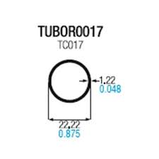 TUBO ALUMINIO CIRCULAR 7/8" LIVIANO MATE - TC017A - TCCM6M / STM-071