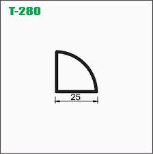 CUARTO DE CIRCULO ALUMINIO 1" LISO - T280M/ STM-297