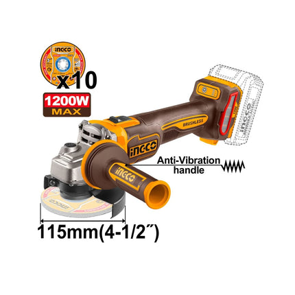 INGCO COMBO DE HERRAMIENTAS 20V TALADRO DE IMPACTO Y PULIDORA UCKLI20256