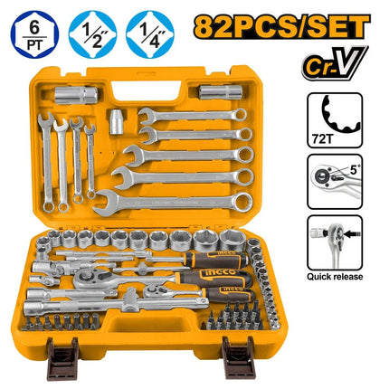 INGCO SET HERRAMIENTA MANUAL 82 PCS HKTS42802