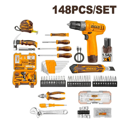 INGCO SET HERRAMIENTA 148PC INCLUYE TALADRO 12V HKTHP41482