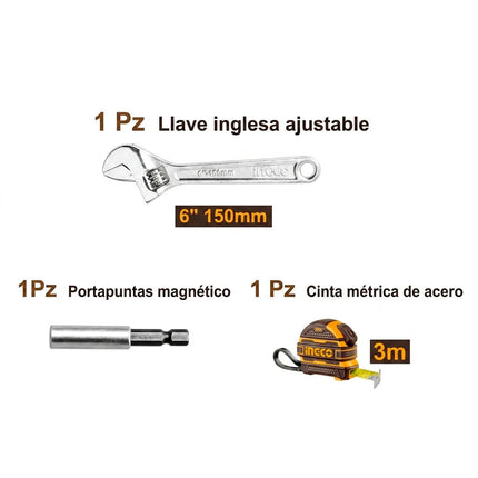 INGCO SET HERRAMIENTA 148PC INCLUYE TALADRO 12V HKTHP41482