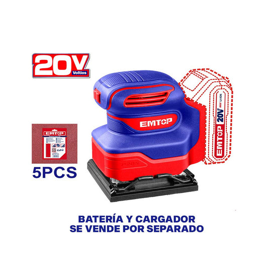 EMTOP LIJADORA DE LAMINAS ORBITAL INHALABRICA 20V - ELSHS2014