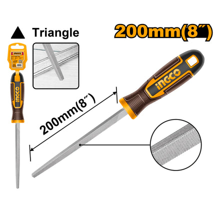 INGCO LIMA TRIANGULAR CON MANGO 200MM 8" HSTF088