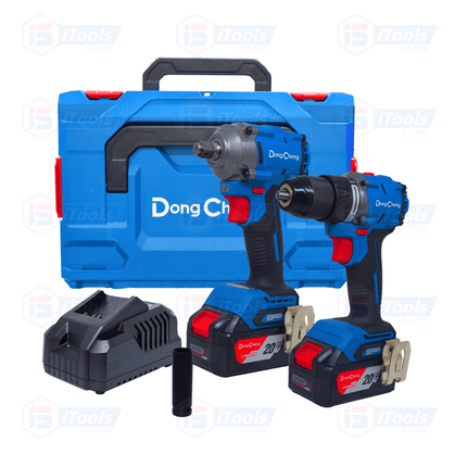 DONG CHENG COMBO 20V 4.0 AH TALADRO PERCUTOR + LLAVE DE IMPACTO DCKIT28EK