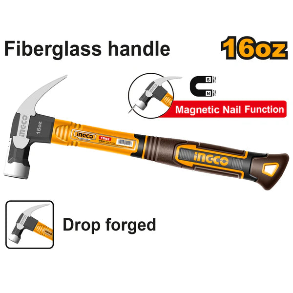 INGCO MARTILLO DE UÑA 16OZ MAGNETICO HCH81016