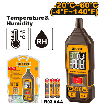 INGCO MEDIDOR DIGITAL DE HUMEDAD Y TEMPERATURA -20 - 60 C HETHT031