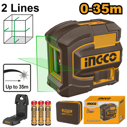INGCO NIVEL LASER AUTONIVELANTE LUZ VERDE 0-35 MTS HLL156601