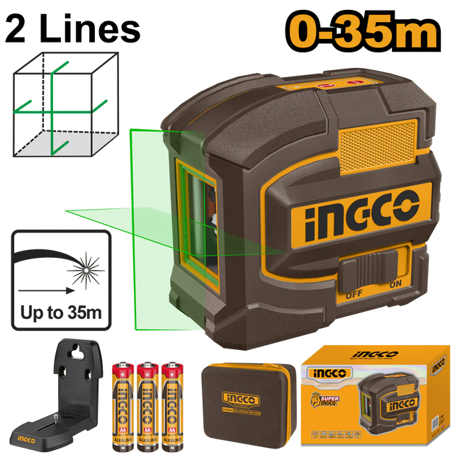 INGCO NIVEL LASER AUTONIVELANTE LUZ VERDE 0-35 MTS HLL156601