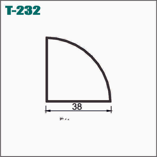 CUARTO DE CIRCULO ALUMINIO 1-1/2" LISO - T283 / CIA-041923