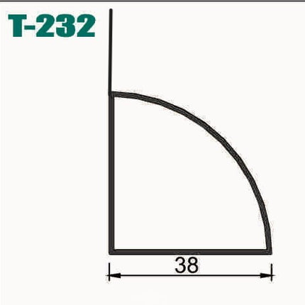 CUARTO DE CIRCULO 1 1/2 UNA ALETA - T 232