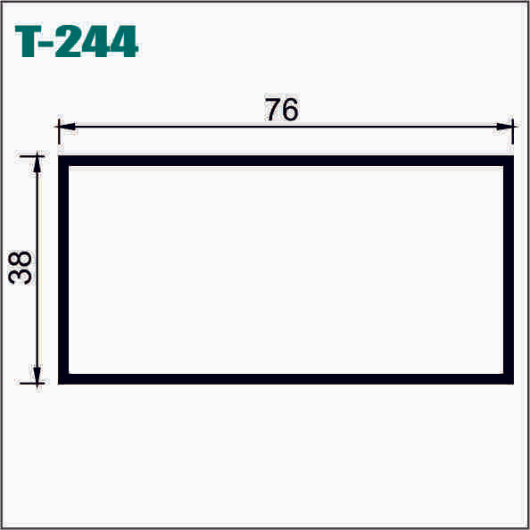 TUBULAR RECTANGULAR ALUMINIO 3 X 1-1/2 - T244 / CIA-T103