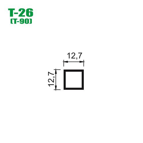 TUBOC260 TUBULAR CUADRADO ALUMINIO 1/2 X 1/2 LISO CRUDO - T260