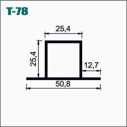 TUB0C0078  TUBULAR CUADRADO ALUMINIO 1X1 DOBLE ALETA - T07