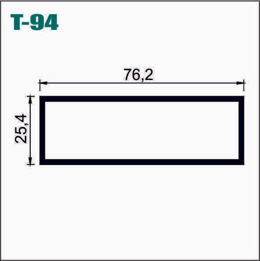 RL09M / CIA-76X25X1.0  TUBULAR RECTANGULAR ALUMINIO 3X1 LISO - T094