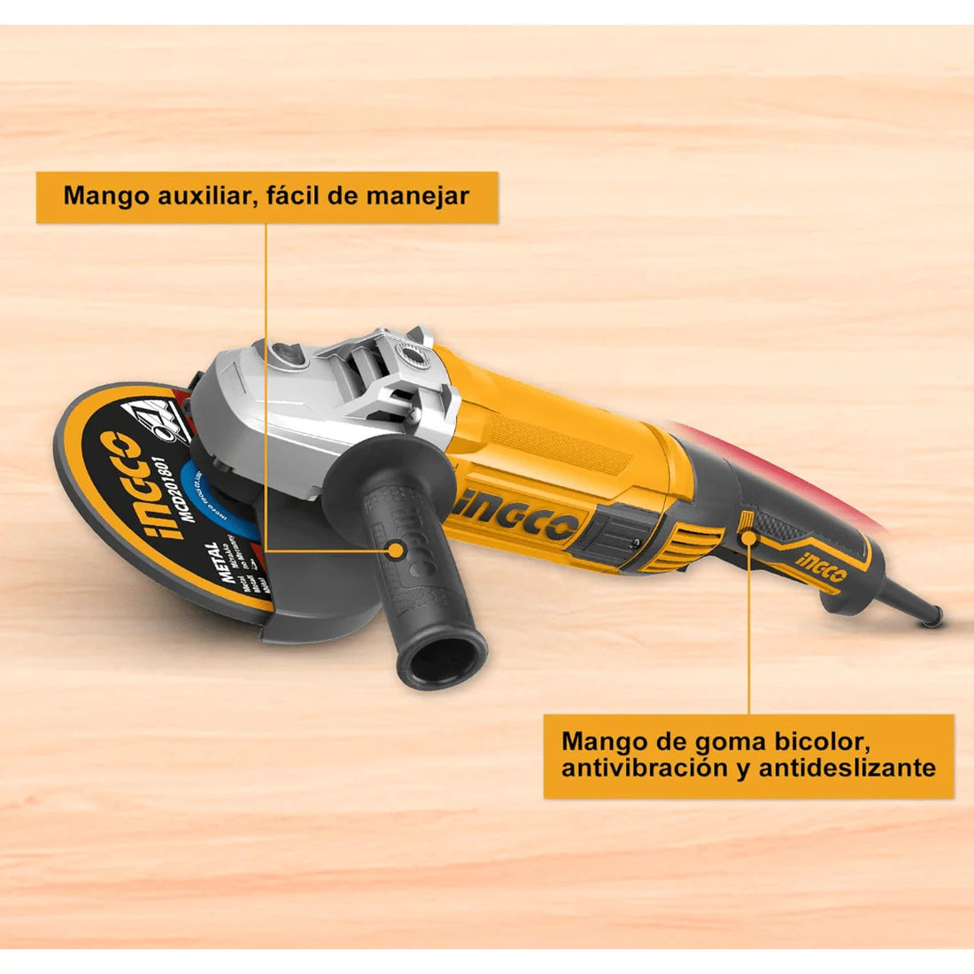 INGCO PULIDORA ANGULAR 9'' 2200W UAG220018