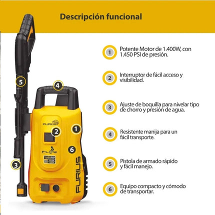 FURIUS HIDROLAVADORA 1400w FPW1460