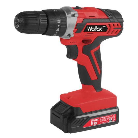 WOLFOX TALADRO PERCUTOR INALAMBRICO 3/8" 12V WF1356