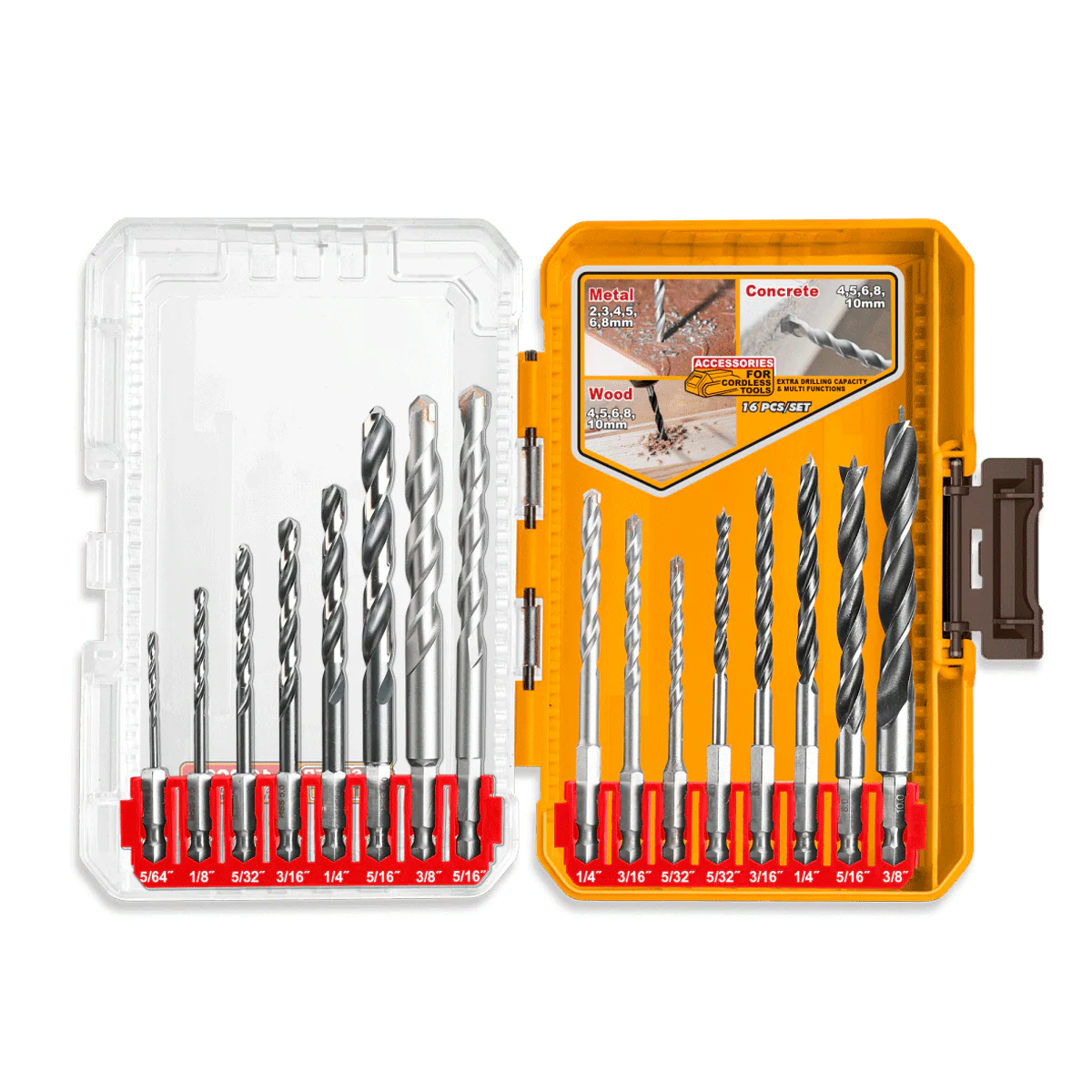 INGCO JUEGO DE BROCAS 16 PZS UAKDL11608