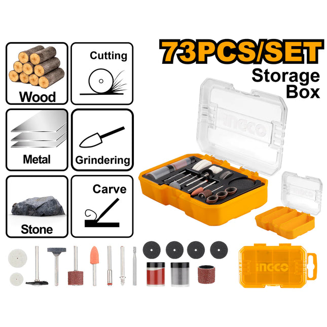 INGCO KIT ACCESORIOS MOTOTOOL 73 PCS AKMG7072