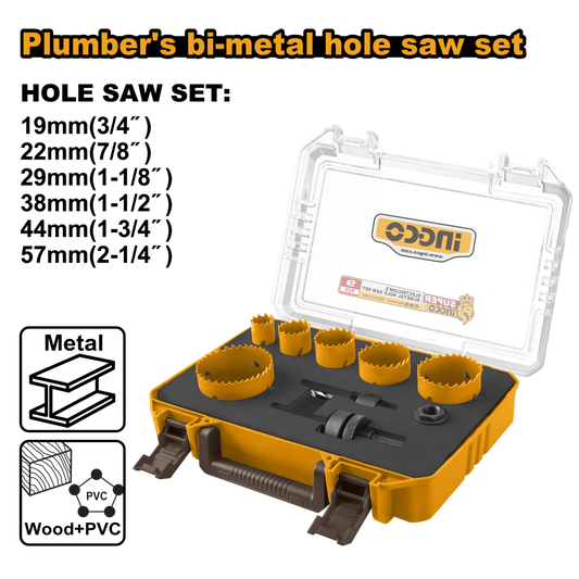 INGCO JUEGO DE SIERRAS BIMENTALICAS DE FONTANERO 9 PIEZAS AKH0091