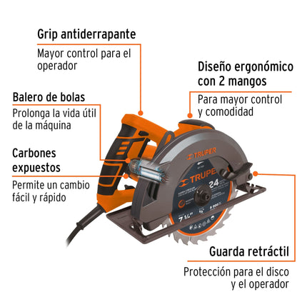 TRUPER CIERRA CIRULAR 7-1/4" 1750W 11004