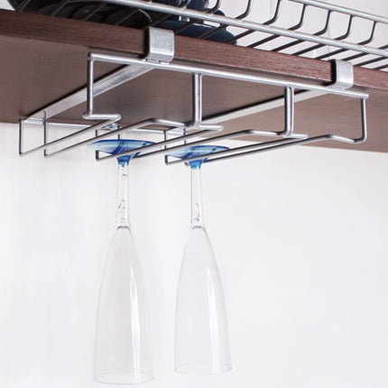 Soporte copas para entrepaño de madera