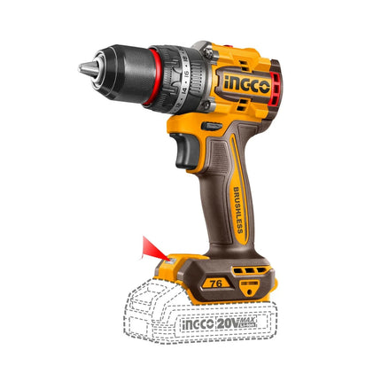 INGCO TALADRO INALAMBRICO M1/2 76NM + 2 BATERIAS 20V Y CARGADOR UCIDLI207686