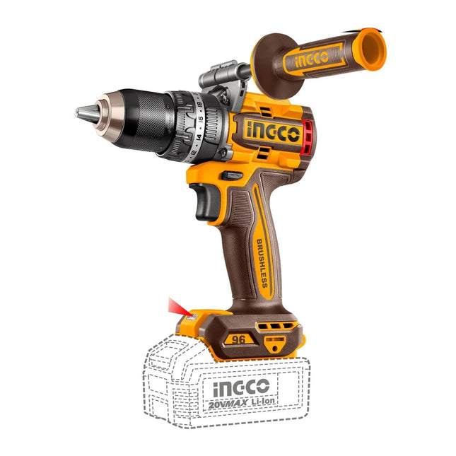 INGCO TALADRO PERCUTOR INALAMBRICO 1/2" 96NM 20V UCIDLI209688