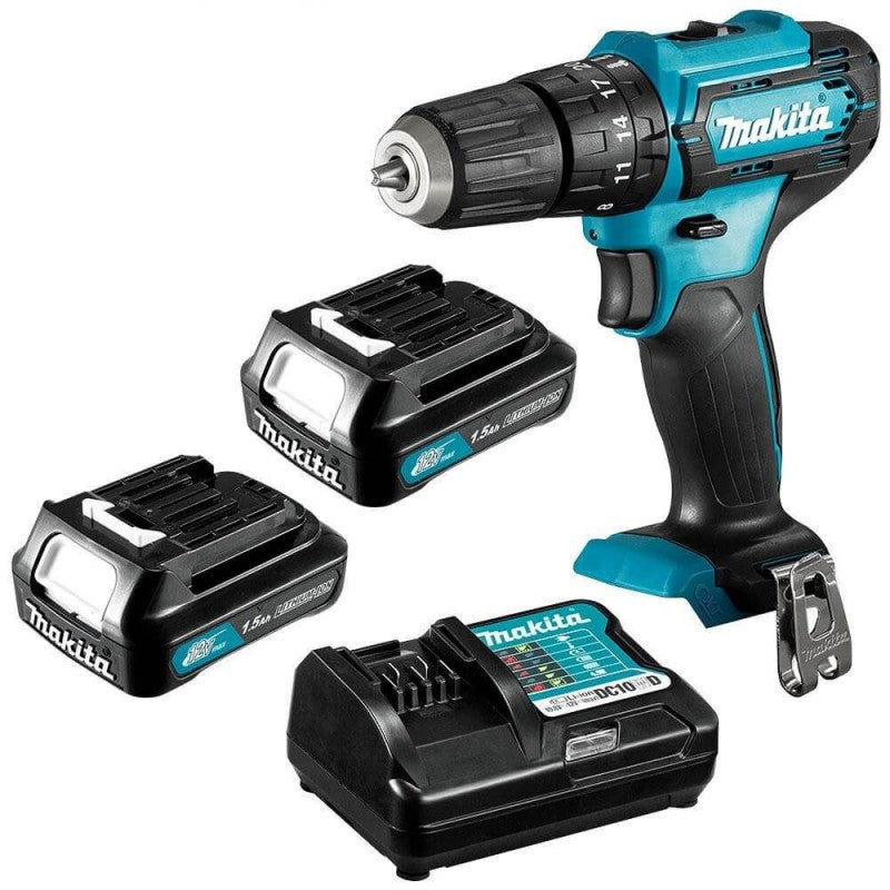 MAKITA TALADRO PERCUTOR INALAMBRICO 3/8" CXT 12V 2BAT 1.5AH Y CARGADOR HP333DWYE