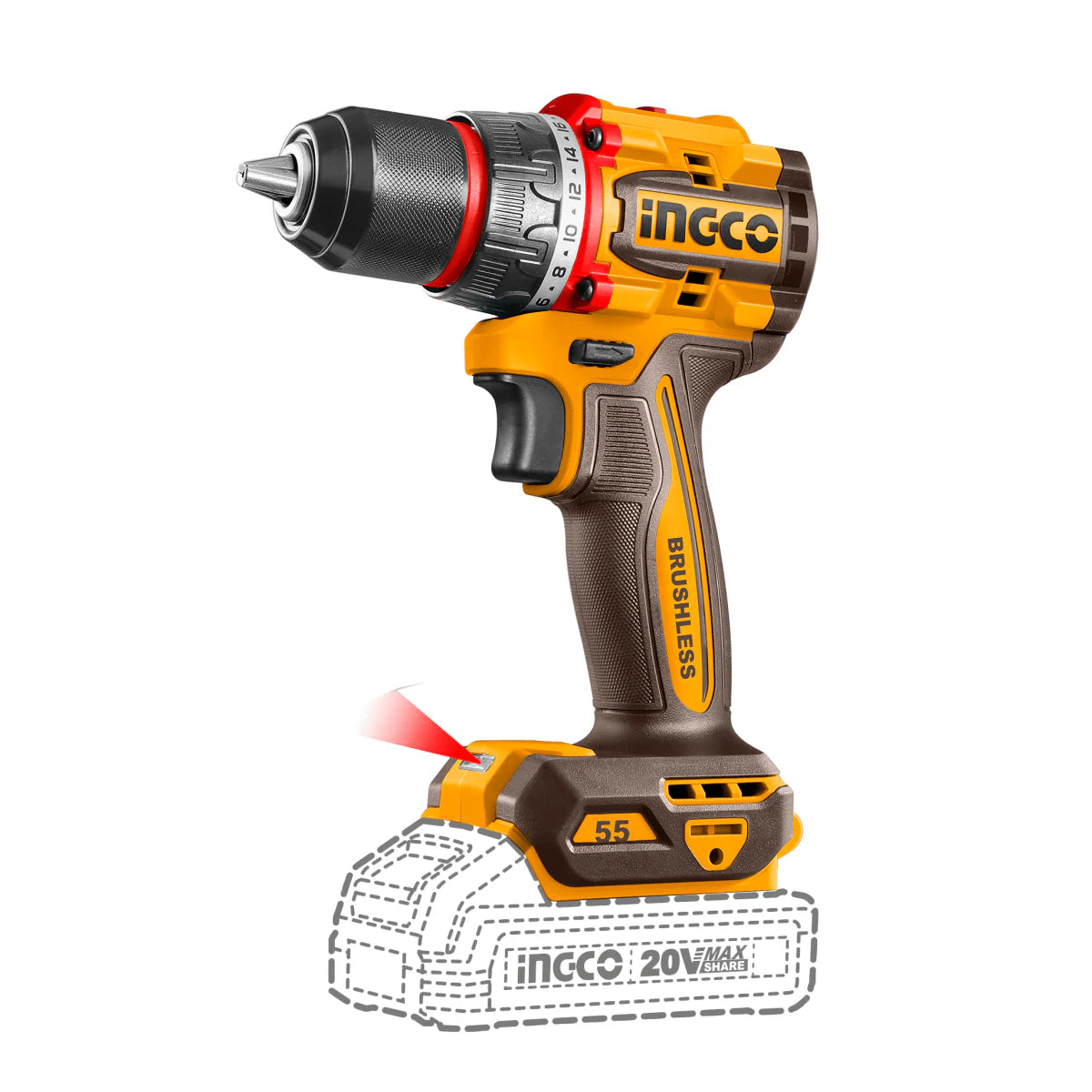 INGCO TALADRO INALAMBRICO 20V 55 N.M UCDLI205582