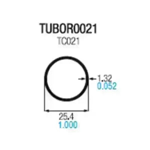 TUBO ALUMINIO CIRCULAR 1" MATE  TC021A  - TCCM7M / STN-066